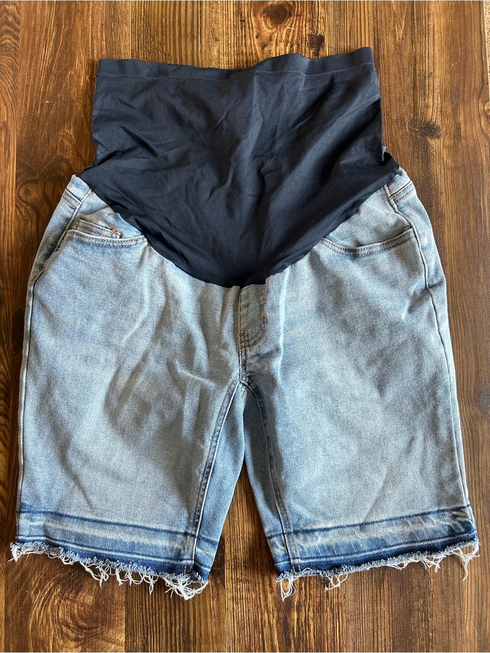 Maternity Denim Jean Shorts Lot Full Panel Medium 8-10 - Picture 9 of 10